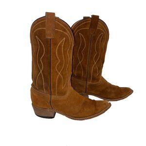 Acme Vintage Cowgirl Brown Suede Boots Size 6